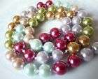 STUNNING 8MM ROUND MULTICOLOR SHELL PEARL NECKLACE 17"