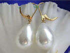 12X16MM WHITE SHELL PEARL DROP EARRINGS AAA+