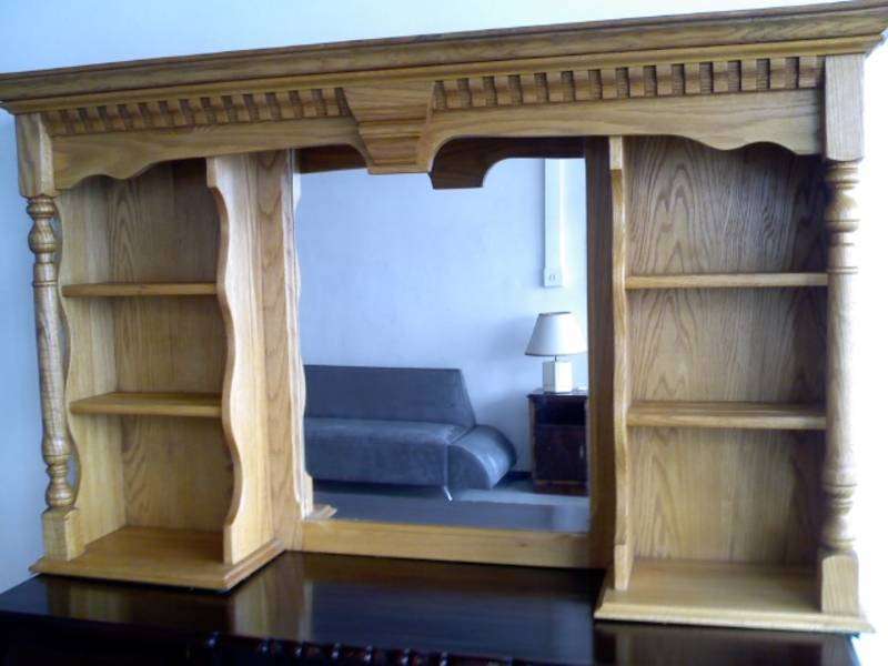 Antique oak over mantle