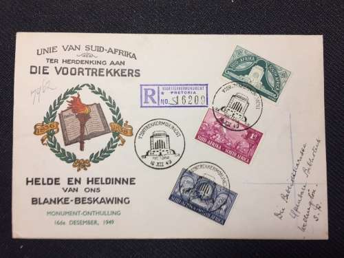 Voortrekker monument inauguration 16 December 1949 FDC **Perfect Condition**