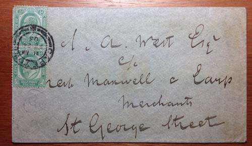 1902 Half penny Pair on Cover Cape of Good Hope Postal history 24 February 1903