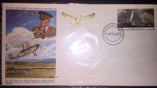 SA Air Force Series Cover nr 7,  4 April 1981 RARE FLOWN COVER " Col SIR Pierre van Ryneveld KBE DSO