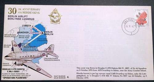 SA Air Force Series Cover nr 4,  6 October 1979 RARE FLOWN COVER Berlin Airlift 30th anniversary