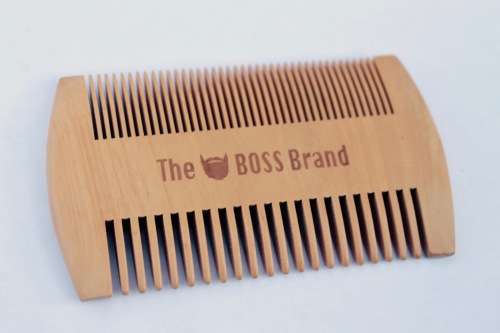 The BEARD BOSS Brand Complete Beard Care Combo:  Branded Comb plus 30ml Nutty Wood oil, balm & soap