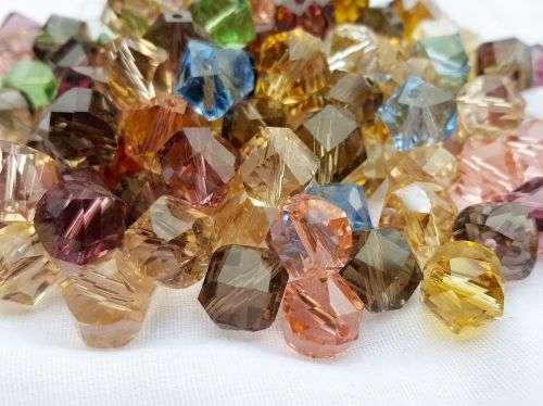 40 x 10mm Mix  Glass beads,  - 1 Pack