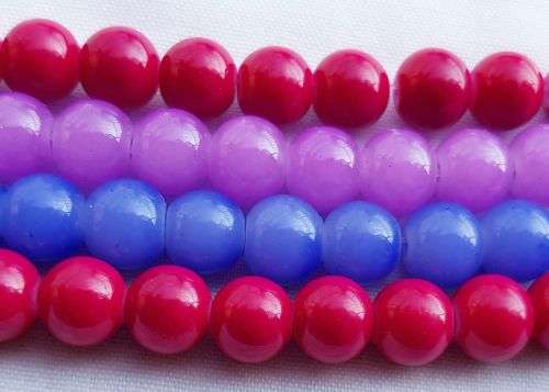 45 x 8mm Glass beads - 1 mix pack