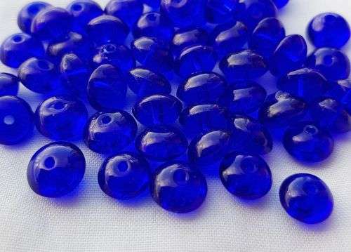 50 x (5x8 mm)  Blue  Glass Beads
