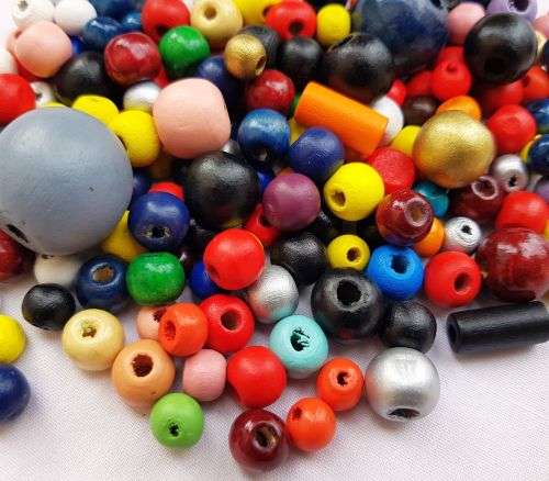 200 Mix Wood Beads  1 Mix Pack