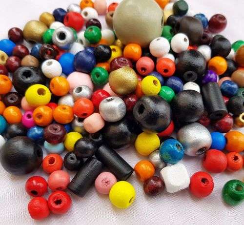 200 Mix Wood Beads  1 Mix Pack