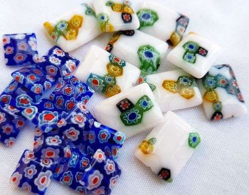 12 x Assorted Millefiori Glass beads