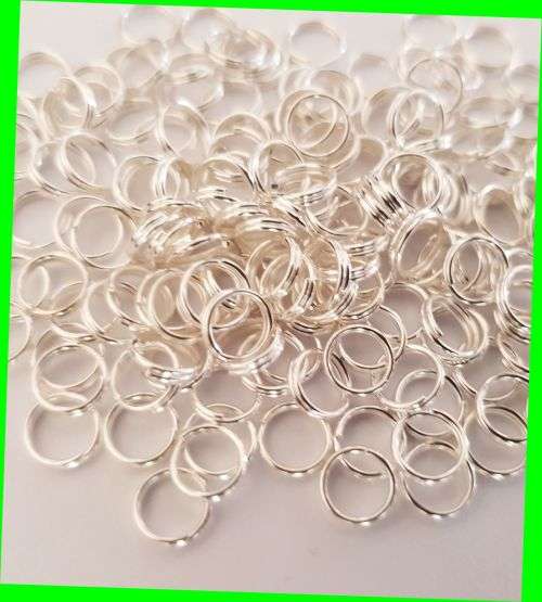 100 Silvertone Split rings - 6mm