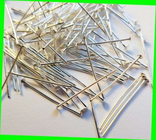 100 Silvertone Headpins - 26mm