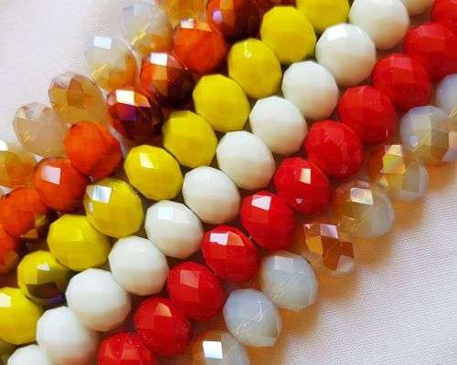 30 x (8x12mm) - Mix Pack  Rondelle glass beads