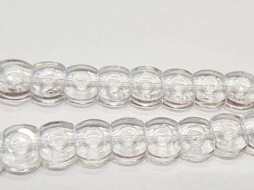 15 x( 8x11mm) Clear  Glass Beads