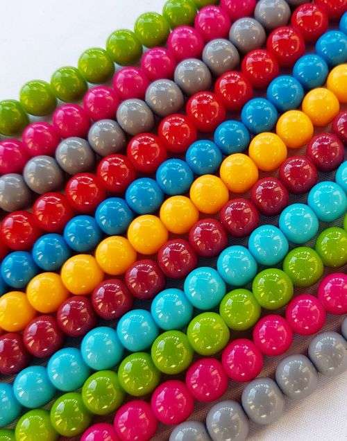 120 x 8mm  Opaque Glass Beads