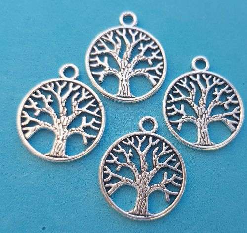 Tibetan silver Tree Of Life  Charm  20mm - each