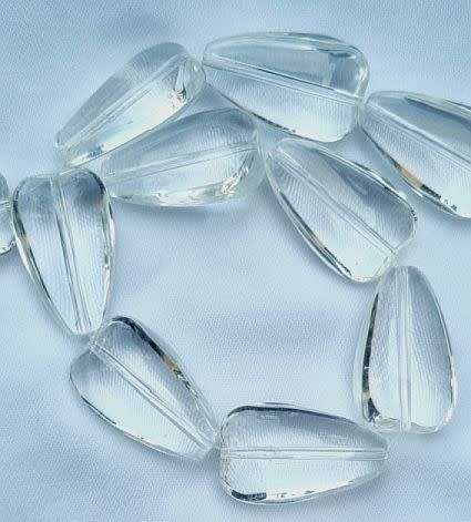 1Pc x 25mm , Clear Drop Glass Bead - Each
