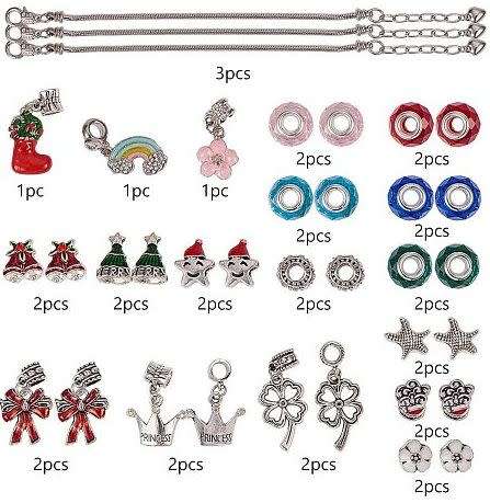 ***DIY***  36PCS Charm Bracelet Kit ---- 3 x bracelets