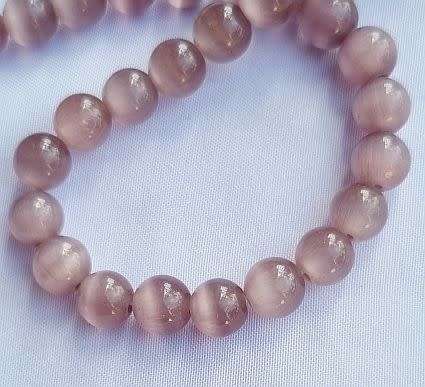 10pc x 8mm Purple Round Cat`s Eye Beads
