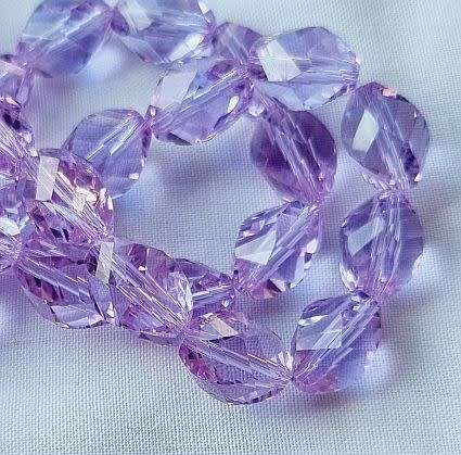 8pc x 13mm Purple  Faceted Glass Beads