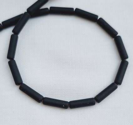 10pc x (13x4mm) Black Painted Non-magnetic Synthetic Hematite Beads