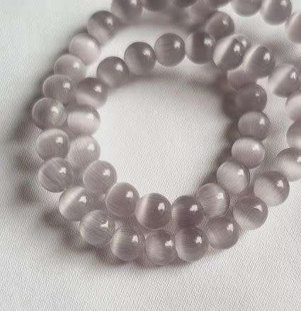 20pc x 6mm  Light Purple Cat`s Eye Beads