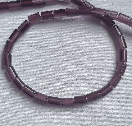*Clearance Sale*20pc Purple Tube Cat`s Eye Beads (+/-6x4mm)