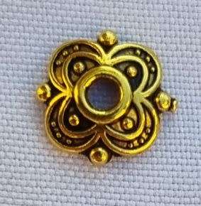 10pc, 8mm  Tibetan Style Antique Gold Tone Bead Caps