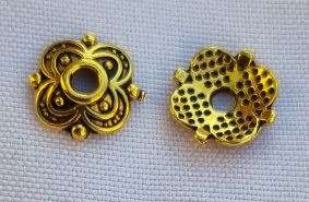 10pc, 8mm  Tibetan Style Antique Gold Tone Bead Caps