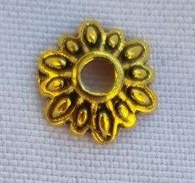 10pc, 7.5mm  Tibetan Style Antique Gold Tone Bead Caps