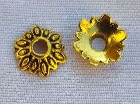 10pc, 7.5mm  Tibetan Style Antique Gold Tone Bead Caps