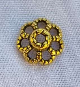 10pc, 8.5mm  Tibetan Style Antique Gold Tone Bead Caps