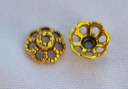 10pc, 8.5mm  Tibetan Style Antique Gold Tone Bead Caps