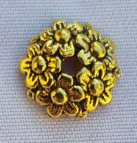 10pc, 11mm  Tibetan Style Antique Gold Tone Bead Caps