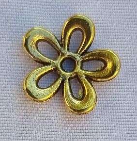 10pc, 12.5mm  Tibetan Style Antique Gold Tone Bead Caps