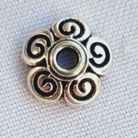 10pc, 8mm  Tibetan Style Antique Silver Tone Bead Caps