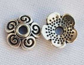 10pc, 8mm  Tibetan Style Antique Silver Tone Bead Caps