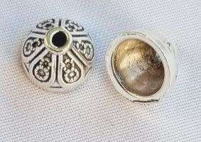 10pc, 9.5mm  Tibetan Style Antique Silver Tone Bead Caps