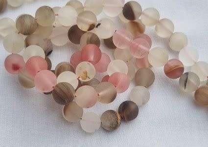 *Clearance Sale*1 Strand  (8mm) Frosted Tigerskin Round Glass Beads  +/- 45pcs