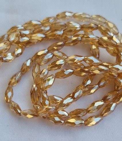 *Clearance Sale*1 Strand (8x4 mm) Champagne  /Oval Faceted Electroplate Glass Beads