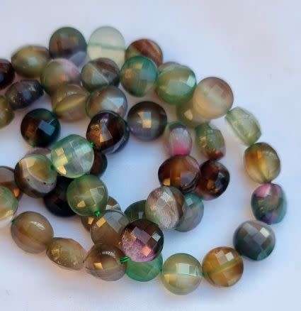 1 Strand (+/-10mm) Green / Multi Color  / Natural / Agate/ Faceted /Dyed Beads +/- 36pcs