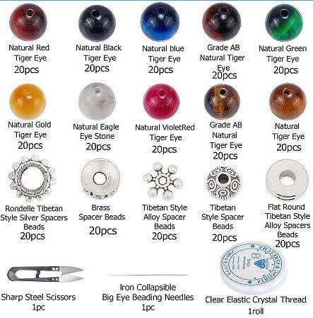 ***DIY***    Natural Tiger Eye Beads / Jewelry Making Kit