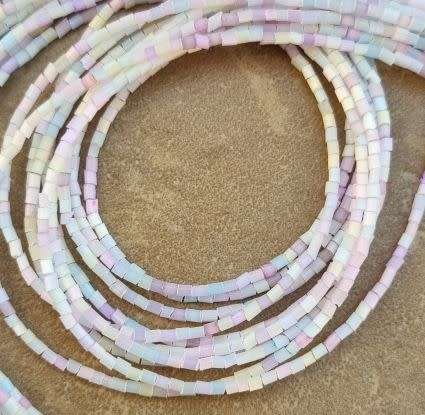 1 Strand  (+/- 3 x 2mm) Mixed Tube  Glass Beads +/- 185pcs