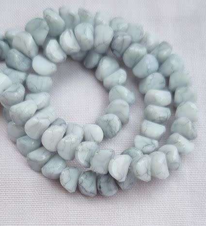 20pc Grey / Nugget/  Marble  Glass Beads (6 x 4mm)