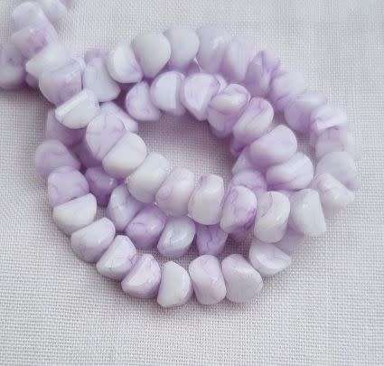 20pc Purple / Nugget/  Marble  Glass Beads (6 x 4mm)