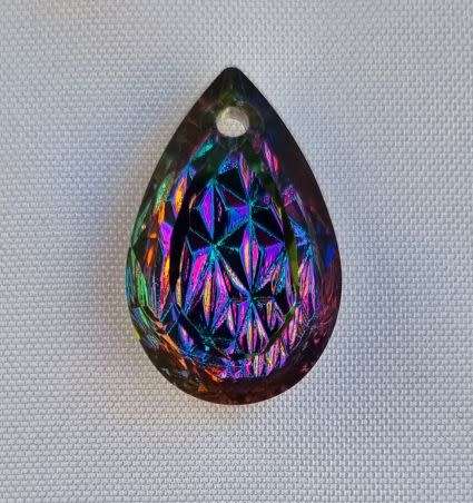 1 pc  x 19mm  Rhinestone / Glass / Teardrop  Pendant