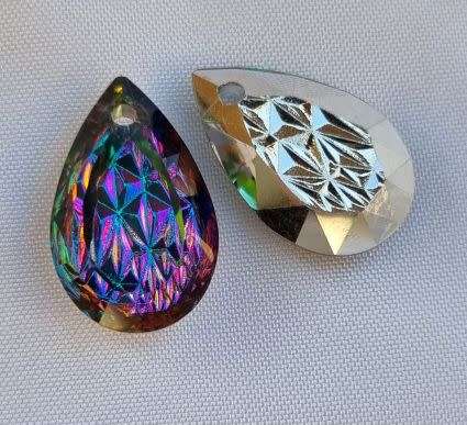 1 pc  x 19mm  Rhinestone / Glass / Teardrop  Pendant