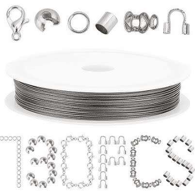Beading Kit / 50m Tiger Tail Wire / 730 Assorted Findings