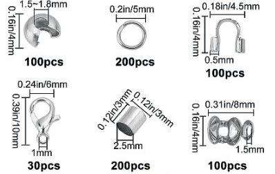 Beading Kit / 50m Tiger Tail Wire / 730 Assorted Findings