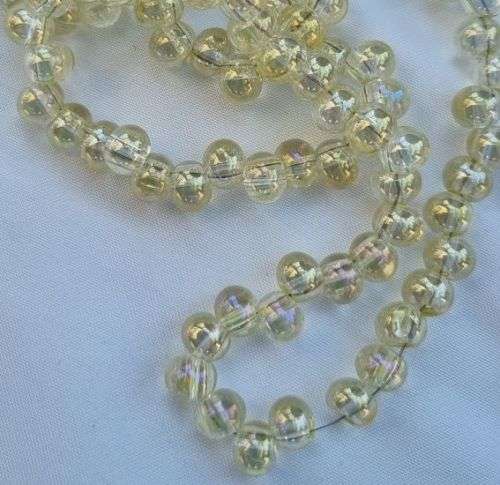 10pc (6x4mm) Clear / Light Yellow / Electroplate / Drop Glass Beads